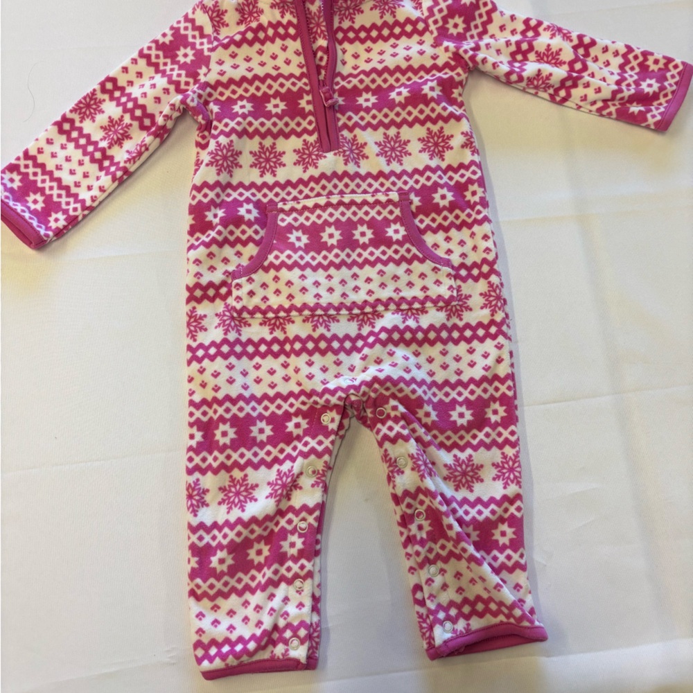 Carter's Pink and White Snowflake Onesie